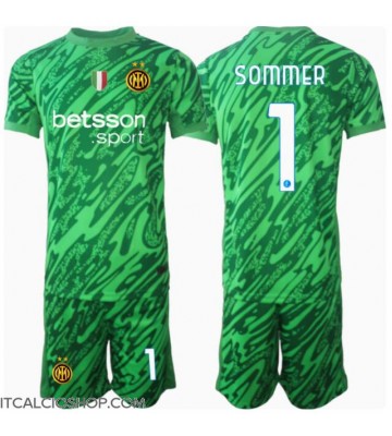 Inter Milan Yann Sommer #1 Portiere Prima Maglia Bambino 2024-25 Manica Corta (+ Pantaloni corti)